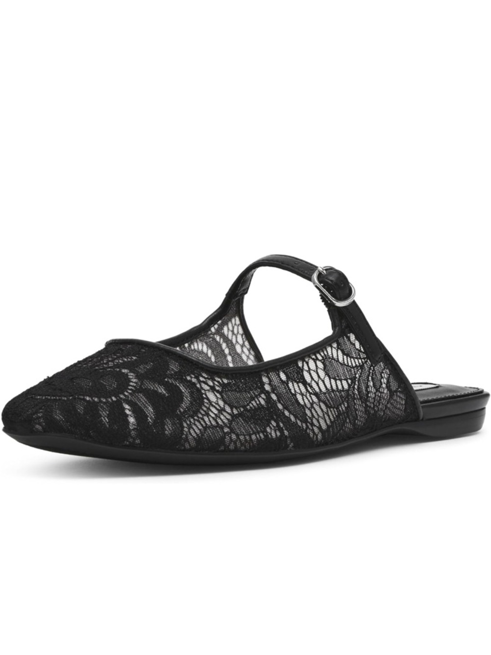 Steve Madden Gisele Mary Jane Black Lace Mule Flats Size 7.5